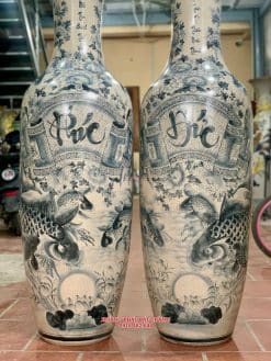 Lục bình sứ Phúc Đức men rạn vẽ