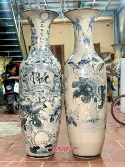 Lục bình sứ Phúc Đức men rạn vẽ