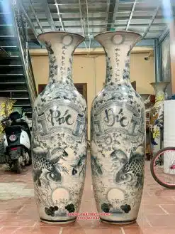 Lục bình sứ Phúc Đức men rạn vẽ