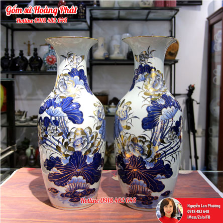 LỘC BÌNH VẼ VÀNG 24K HOA SEN