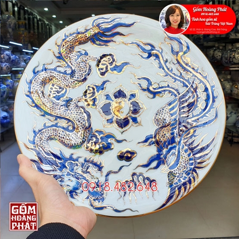 Mâm bồng, mâm hoa quả vẽ vàng 24k