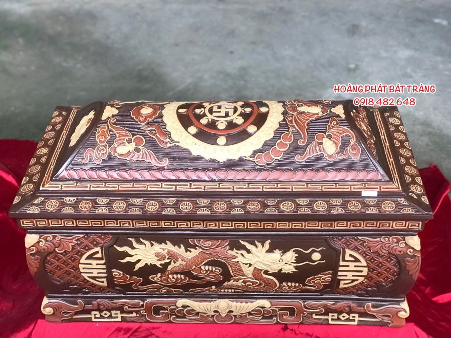 Quách tiểu sành rồng phình ba màu