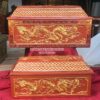Quách tiểu sành Bát Tràng mái vòm họa tiết rồng nhũ vàng QTSA2