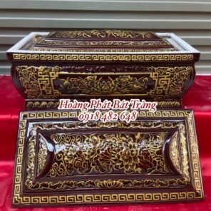 Bộ quách tiểu sứ bách liên hoa nâu cổ