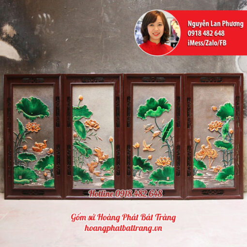 tranh su tu quy ve sen 3d men ngoc 4