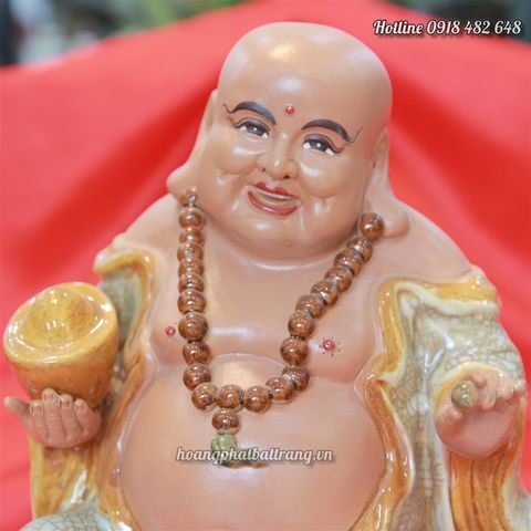 Tượng Di Lặc cưỡi cá chép hóa rồng dáng đứng