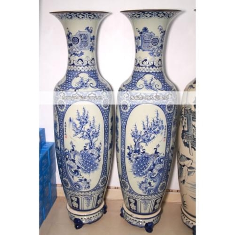 Lọ lộc bình vẽ tứ cảnh Tùng - Cúc - Trúc - Mai