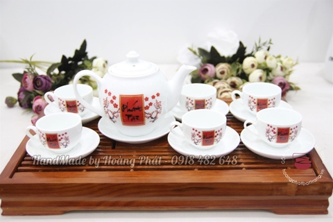 Bộ ấm trà in logo dáng Minh Long - Phát Tài SP917 1 