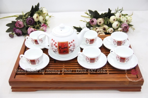 Bộ ấm trà in logo dáng Minh Long - Phát Tài SP917