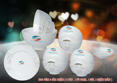 Bộ đồ ăn in ấn logo Tổng công ty Viễn thông Viettel