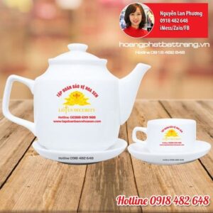 ấm chén vẽ vàng 24k