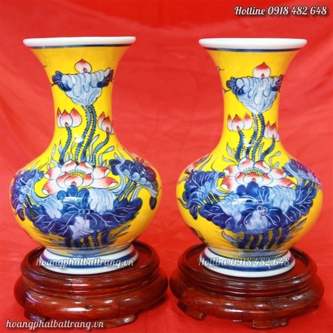 Tỏi phong thủy vẽ Sen men vàng Hoàng Gia