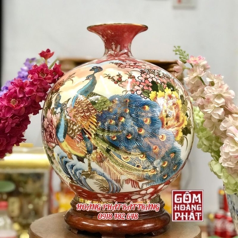 Bình hút tài lộc nhị cảnh phú quý trường xuân & Bát mã truy phong vàng kim 24k