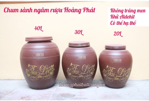 Chum sành ngâm rượu, đựng rượu có dung tích từ 10L, 20, 30L, 40L, 50L, 60L, 90L, 100L