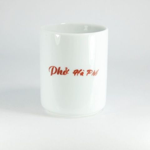 Cốc sứ Bát Tràng in logo Phở Hà Phố