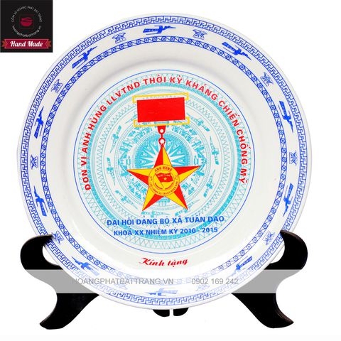 Quà tặng gốm sứ in ấn kỷ niệm - đĩa kỷ niệm chương