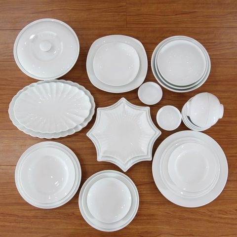 Bộ đồ ăn men trắng cao cấp gốm sứ Bát Tràng