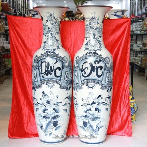 Lộc bình hay lục bình sứ men rạn Phúc Đức thường