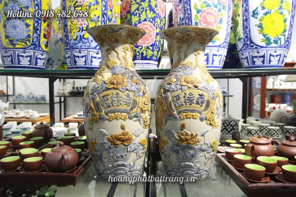 Tiểu lộc bình đắp nổi Phúc Mãn Đường