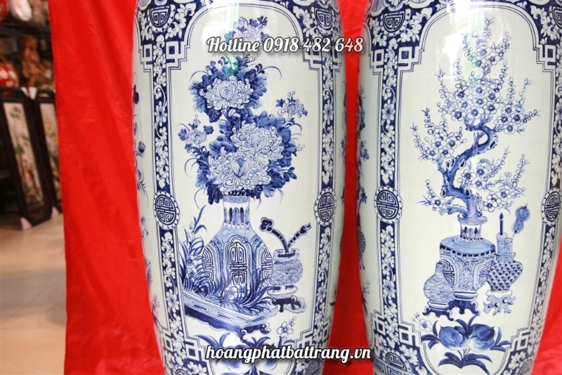 lục bình tứ quý vẽ cúc