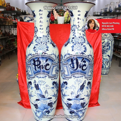 Lọ lục bình chữ Phúc Đức