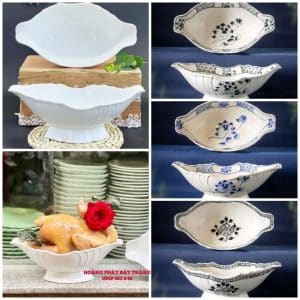 Mẫu bát thuyền đựng gà gốm sứ Bát Tràng