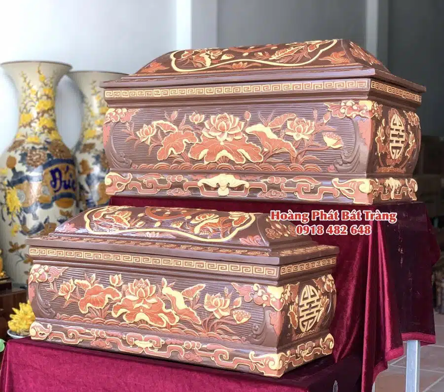Quách tiểu sen lá nâu men nâu cỡ Đại mái Vòm