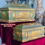 Quách tiểu sành rồng phình xanh lục dát vàng mái Vòm 1
