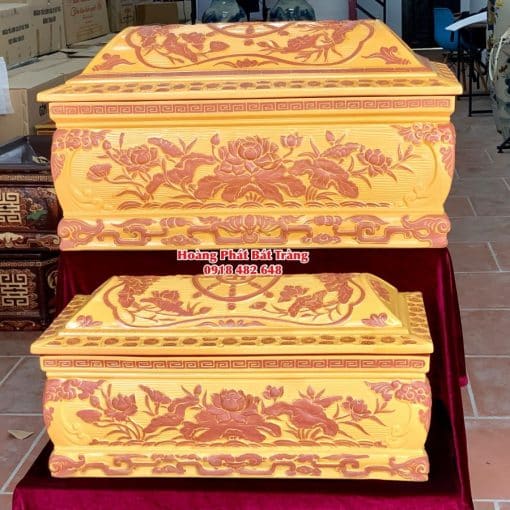 Quách tiểu sành sen phình men hoàng thổ mái Vòm