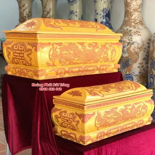 Quách tiểu sành Song Linh men hoàng thổ mái Vòm 2