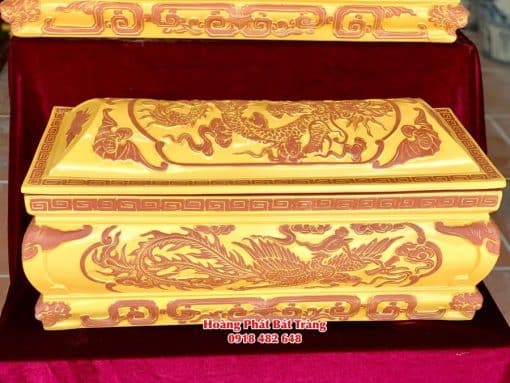 Quách tiểu sành Song Linh men hoàng thổ mái Vòm 1