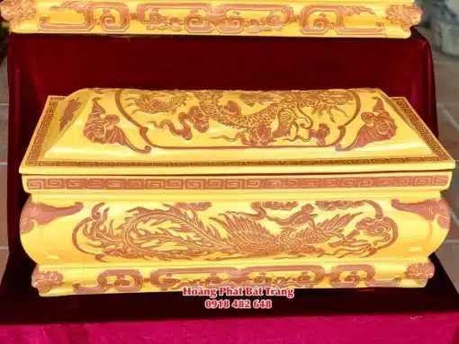 Quách tiểu sành Song Linh men hoàng thổ mái Vòm 1