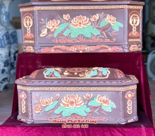 Quách tiểu sành bát giác sen lá xanh tỉa kỹ mái Vòm 4