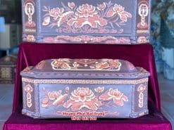 Quách tiểu sành bát giác sen lá nâu tỉa kỹ mái Vòm