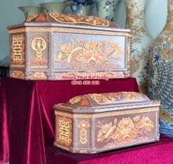 Quách tiểu sành bát giác sen lá nâu tỉa kỹ mái Vòm QTSA125 3