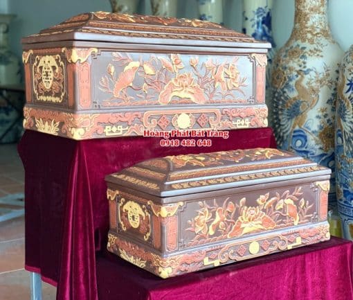 Quách tiểu sành sen lá nâu tỉa kỹ chân vuông 2
