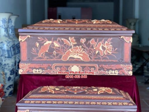 Quách tiểu sành sen lá nâu tỉa kỹ chân vuông 3