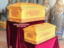 Quách tiểu sành rồng thời Lý men vàng cỡ Đại mái Vòm