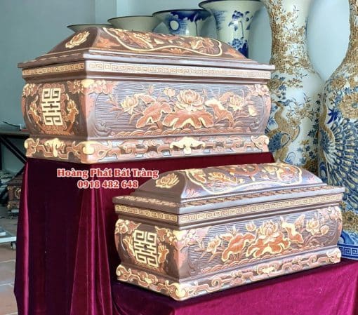 Quách tiểu sành hoa sen phình nâu tỉa kỹ mái Vòm 3