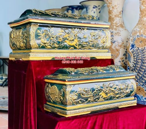 Quách tiểu sứ hoa sen xanh lục mái Vòm cỡ Đại 1
