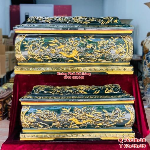 Quách tiểu sứ hoa sen xanh lục mái Vòm cỡ Đại 3
