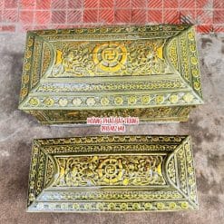 Quách tiểu sứ sen đứng thạch anh nhũ vàng mái Vòm 1