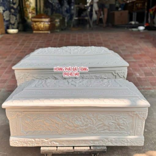 Quách tiểu sứ sen đứng màu trắng mái Vòm