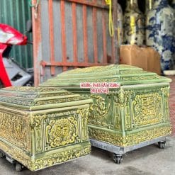 Quách tiểu sứ sen đứng thạch anh nhũ vàng mái Vòm 3