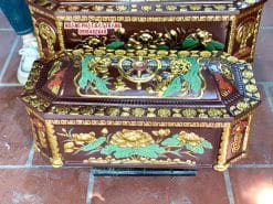 Quách tiểu sành bát giác sen xanh dát vàng cao cấp