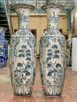 Lục bình sứ tứ quý men rạn vẽ