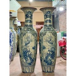 Lục bình sứ tứ quý men rạn vẽ Bát Tràng