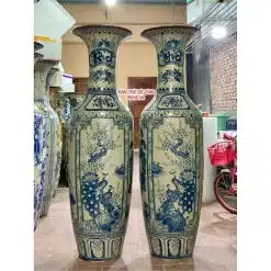 Lục bình sứ tứ quý men rạn vẽ Bát Tràng