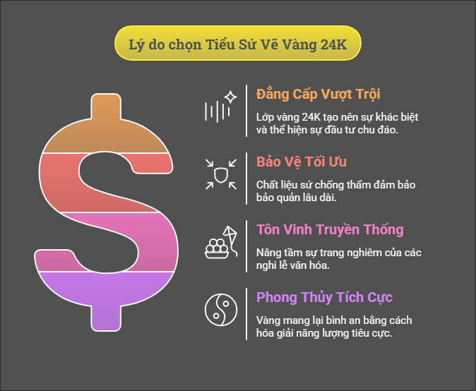 Lý Do Nên Chọn Tiểu Sứ Vẽ Vàng 24K