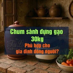 Chum sành đựng gạo 30kg – Phù hợp cho gia đình đông người?